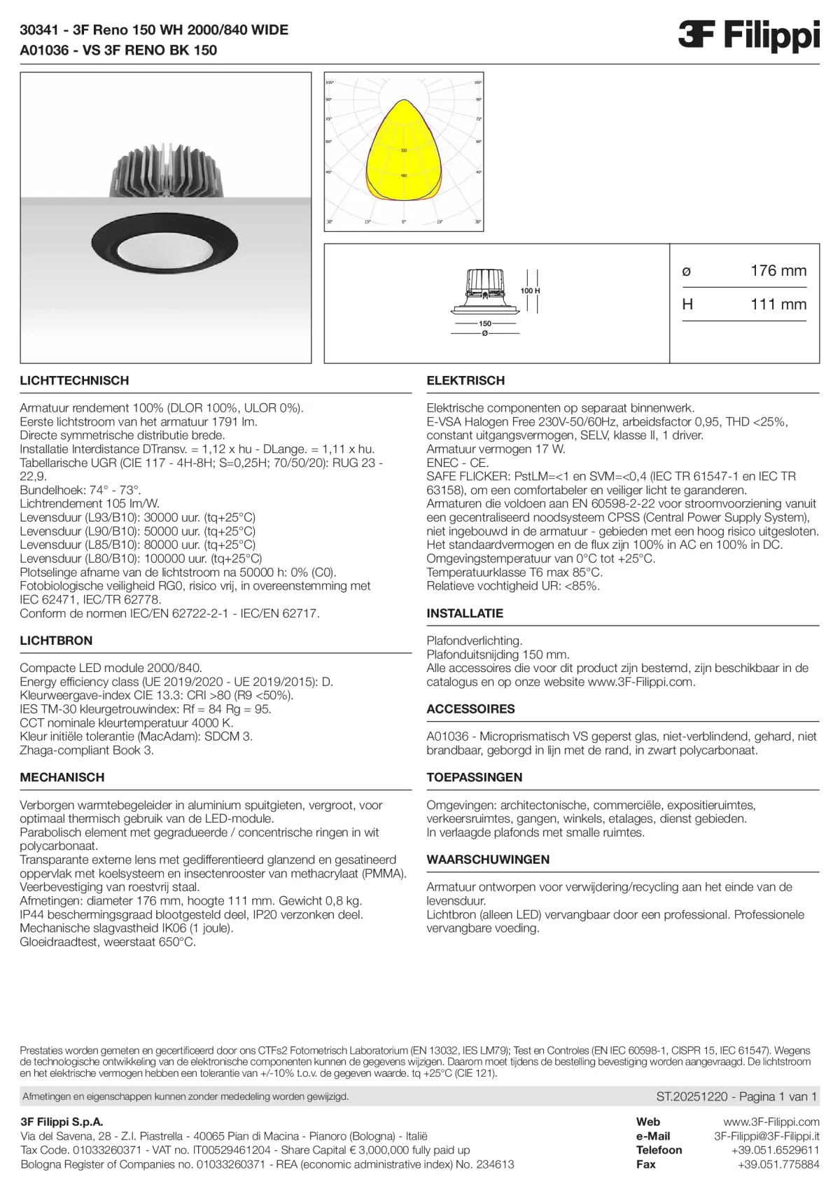 30341+A01036 - 3F Reno 150 WH 2000-840 WIDE + VS BK - Datasheet - nl