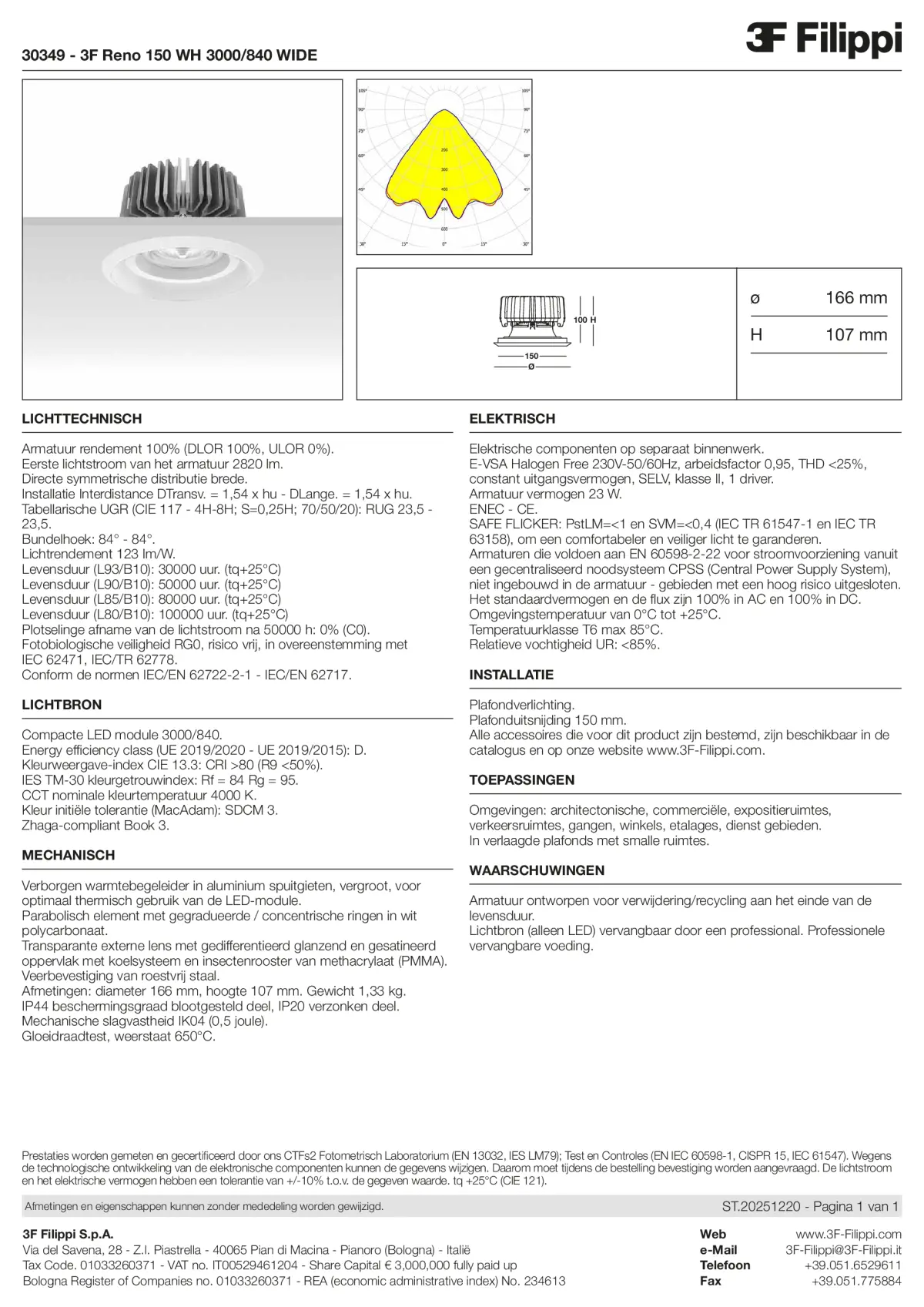 30349 - 3F Reno 150 WH 3000-840 WIDE - Datasheet - nl