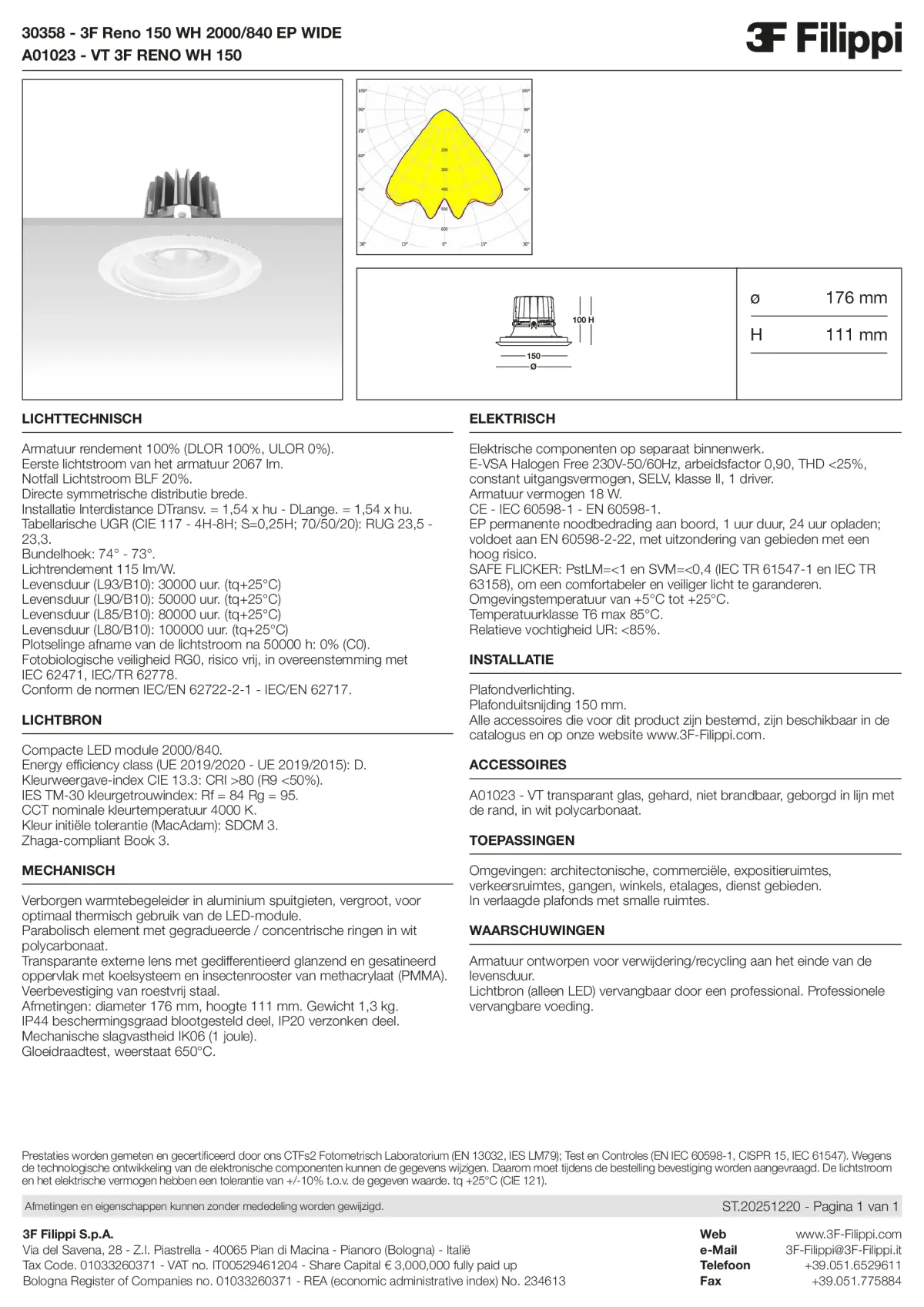 30358+A01023 - 3F Reno 150 WH 2000-840 EP WIDE + VT WH - Datasheet - nl