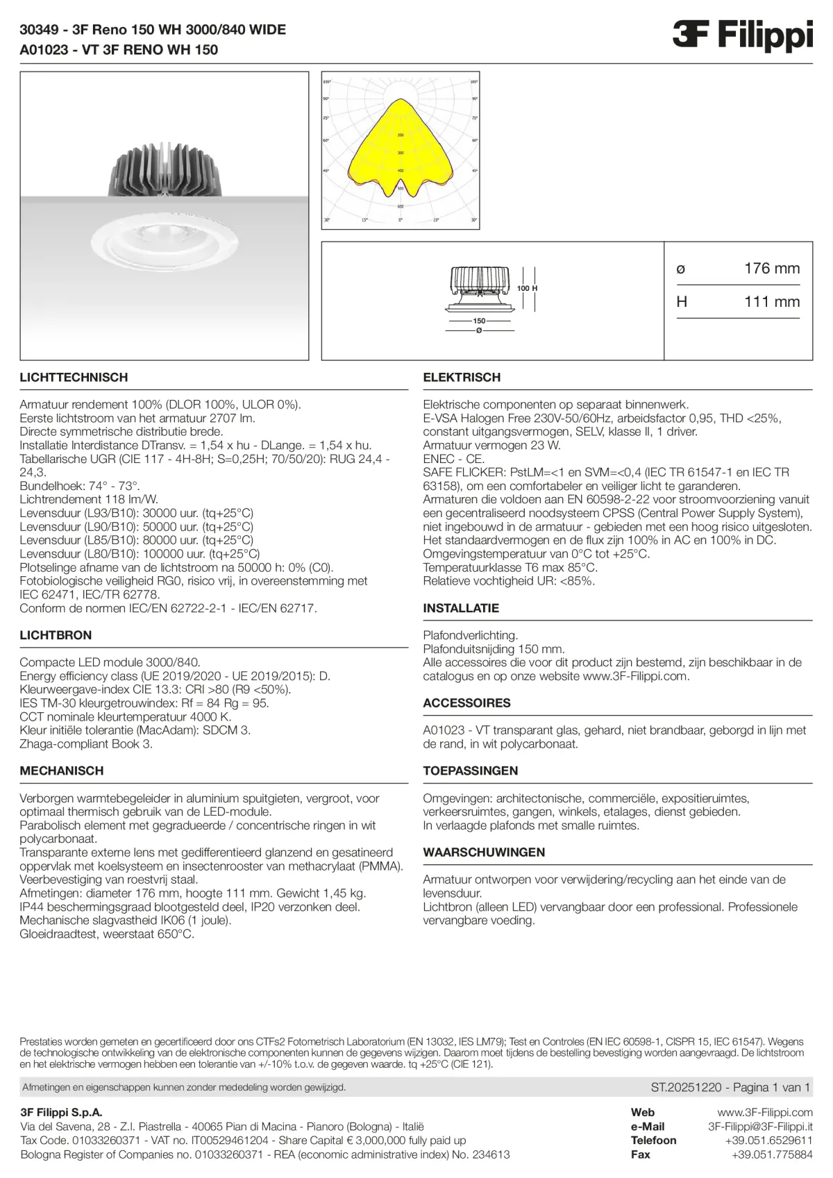 30349+A01023 - 3F Reno 150 WH 3000-840 WIDE + VT WH - Datasheet - nl