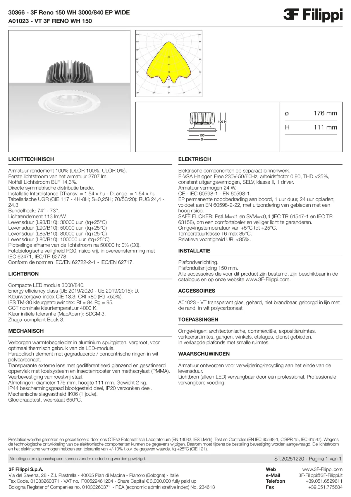 30366+A01023 - 3F Reno 150 WH 3000-840 EP WIDE + VT WH - Datasheet - nl