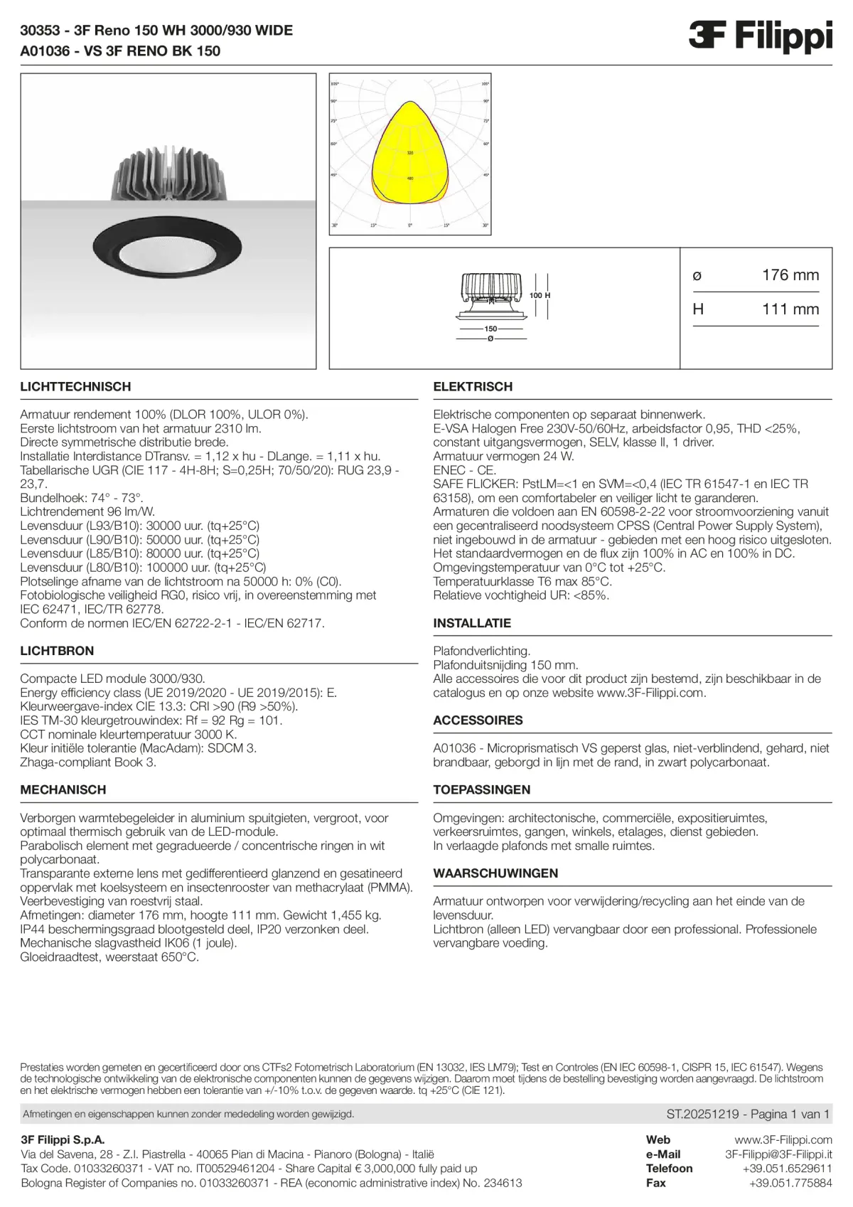 30353+A01036 - 3F Reno 150 WH 3000-930 WIDE + VS BK - Datasheet - nl