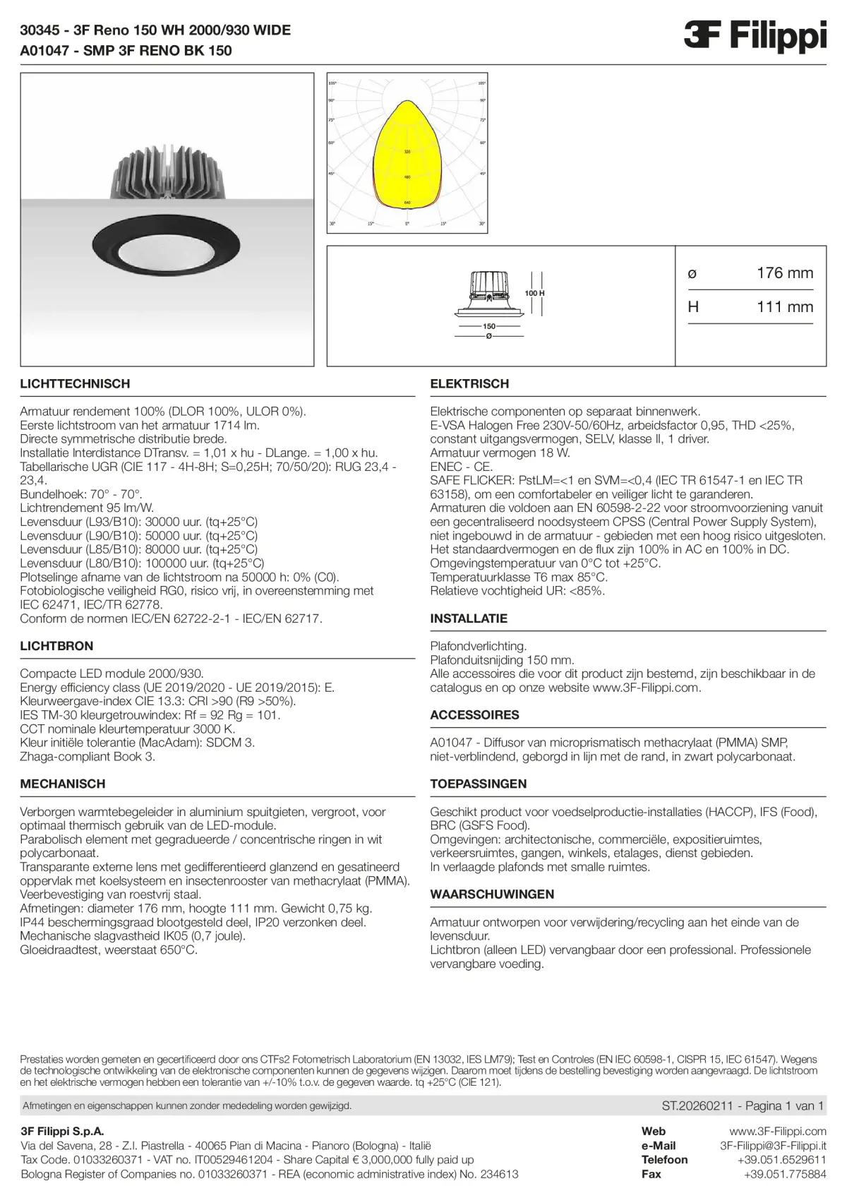 30345+A01047 - 3F Reno 150 WH 2000-930 WIDE + SMP BK - Datasheet - nl