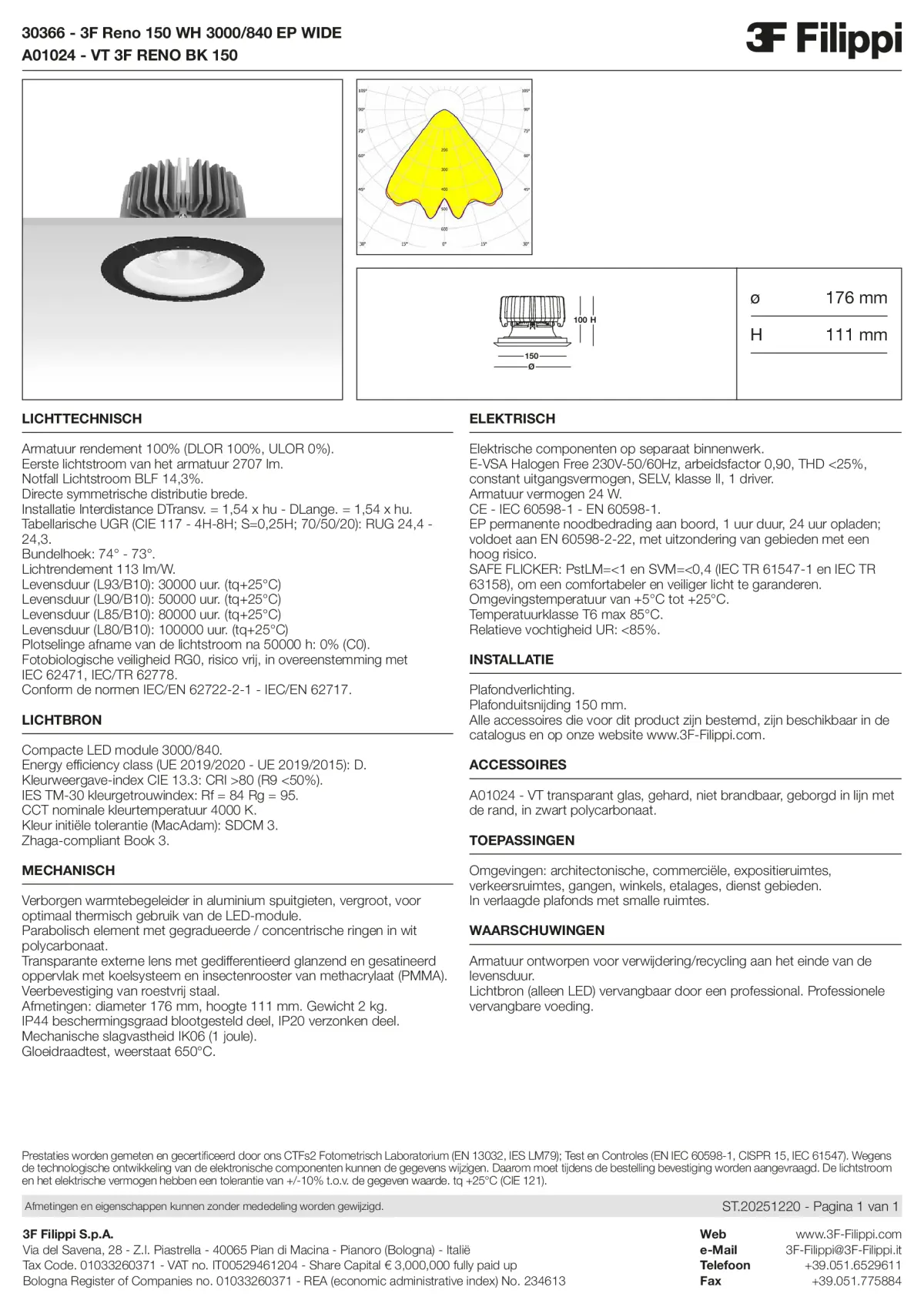 30366+A01024 - 3F Reno 150 WH 3000-840 EP WIDE + VT BK - Datasheet - nl