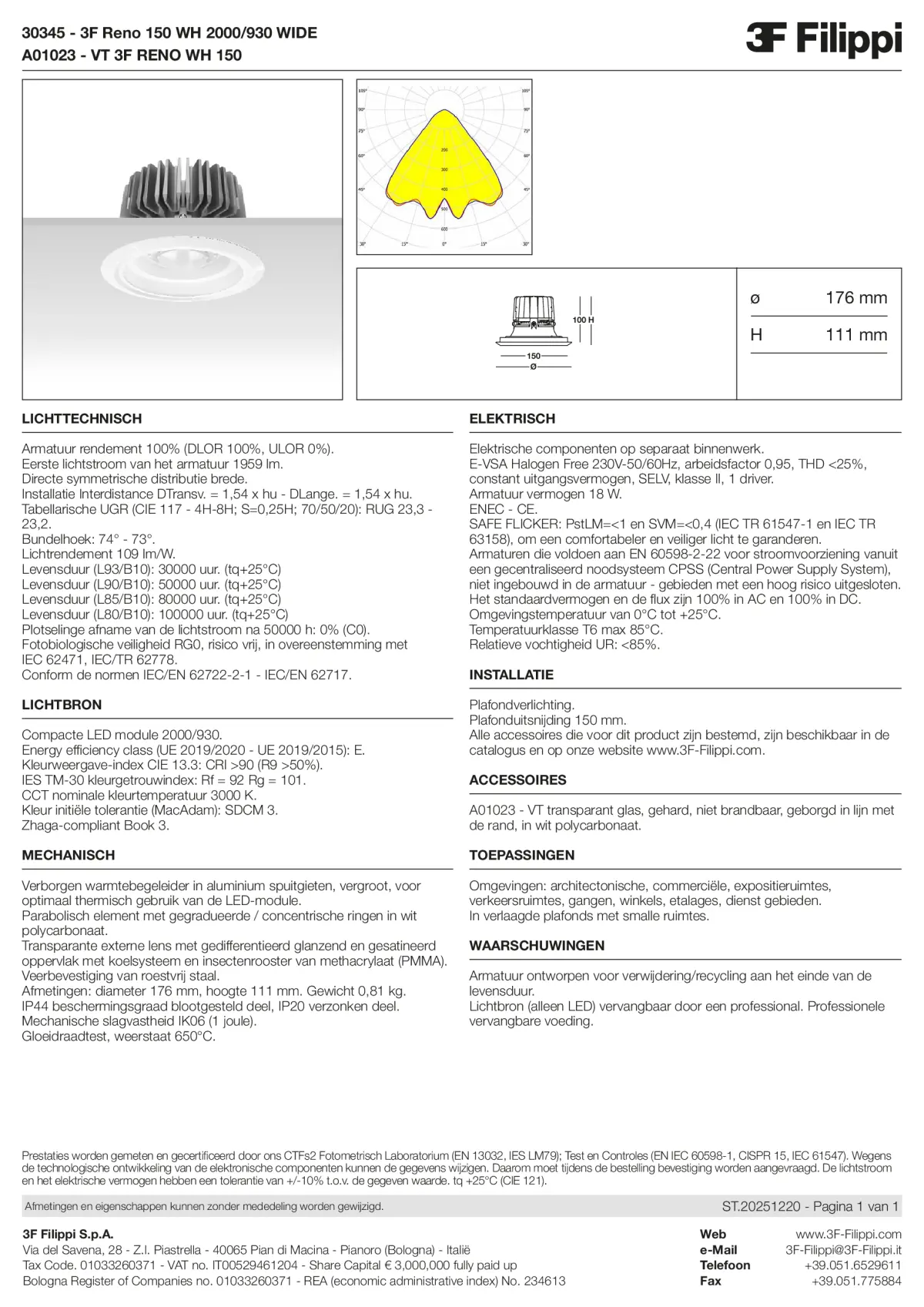 30345+A01023 - 3F Reno 150 WH 2000-930 WIDE + VT WH - Datasheet - nl