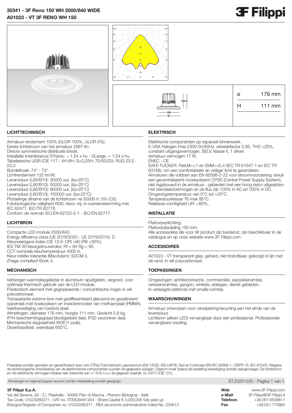 30341+A01023 - 3F Reno 150 WH 2000-840 WIDE + VT WH - Datasheet - nl
