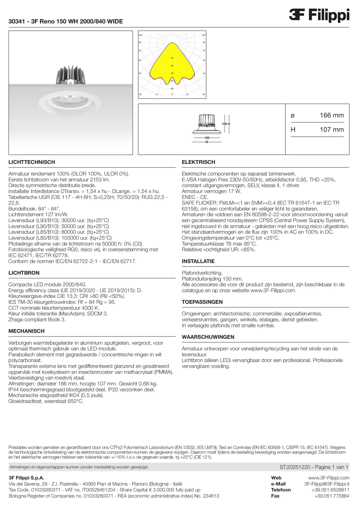 30341 - 3F Reno 150 WH 2000-840 WIDE - Datasheet - nl