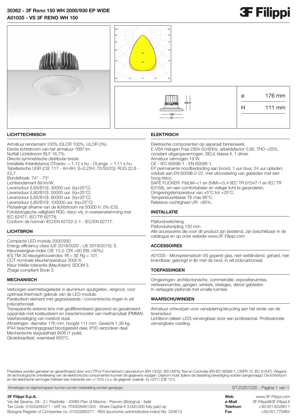 30362+A01035 - 3F Reno 150 WH 2000-930 EP WIDE + VS WH - Datasheet - nl