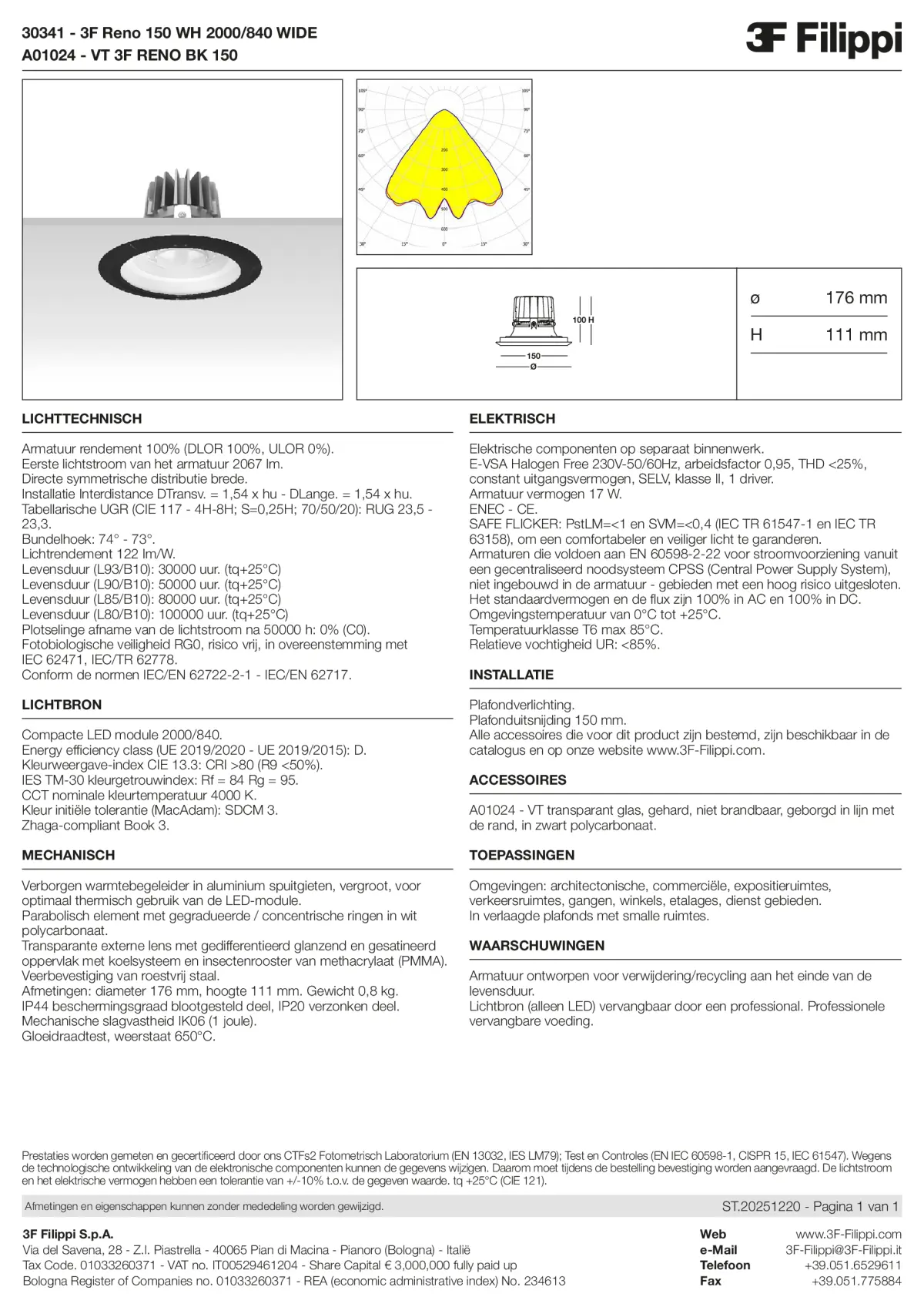 30341+A01024 - 3F Reno 150 WH 2000-840 WIDE + VT BK - Datasheet - nl