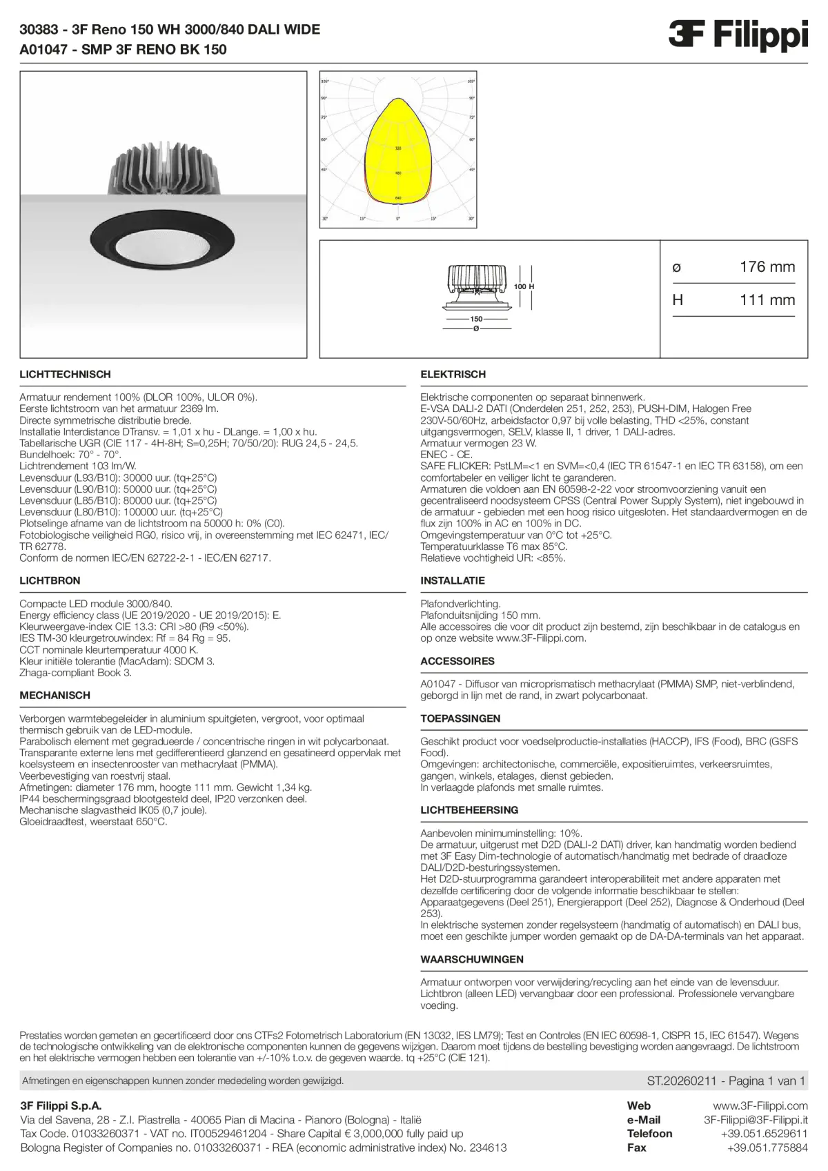 30383+A01047 - 3F Reno 150 WH 3000-840 DALI WIDE + SMP BK - Datasheet - nl