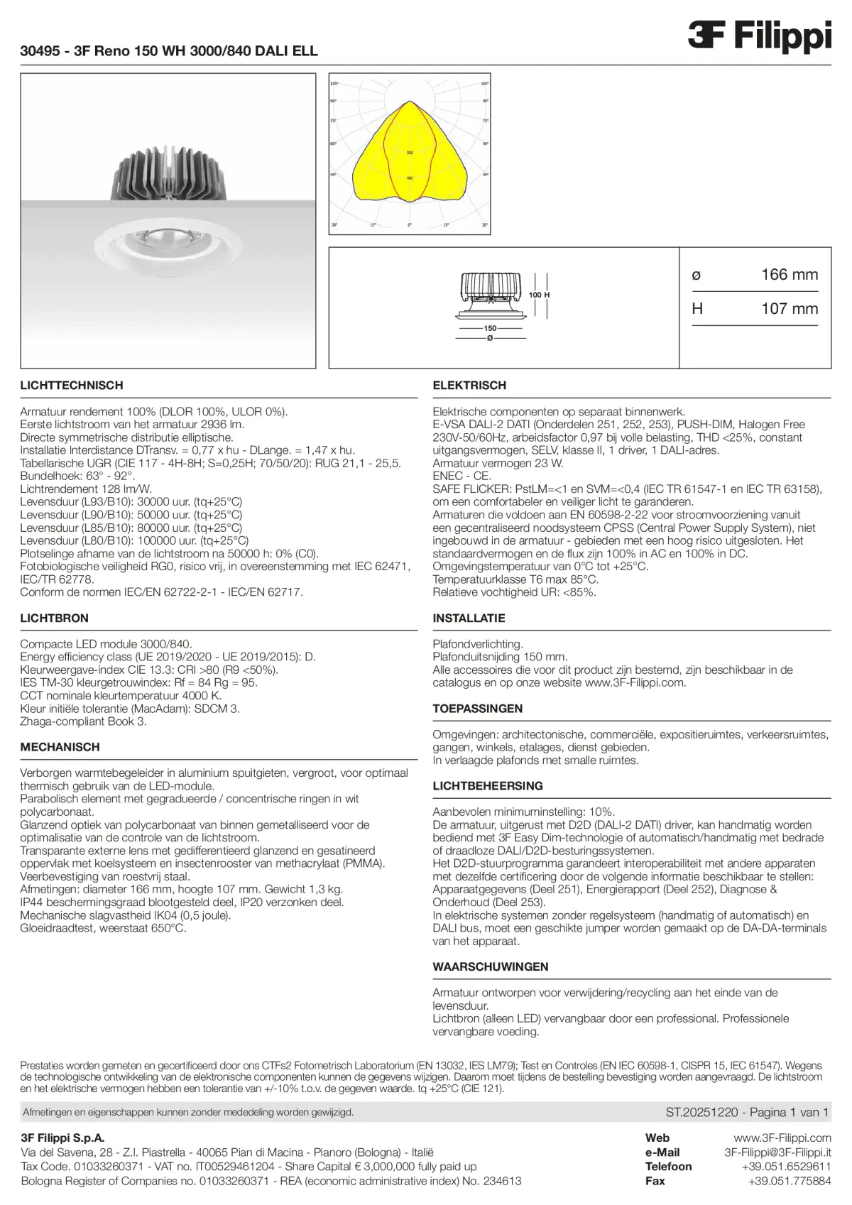 30495 - 3F Reno 150 WH 3000-840 DALI ELL - Datasheet - nl