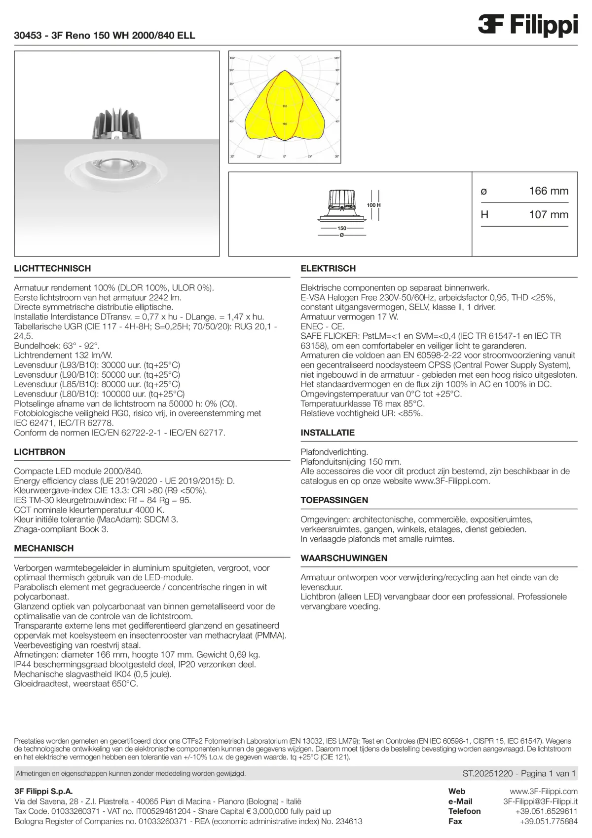 30453 - 3F Reno 150 WH 2000-840 ELL - Datasheet - nl