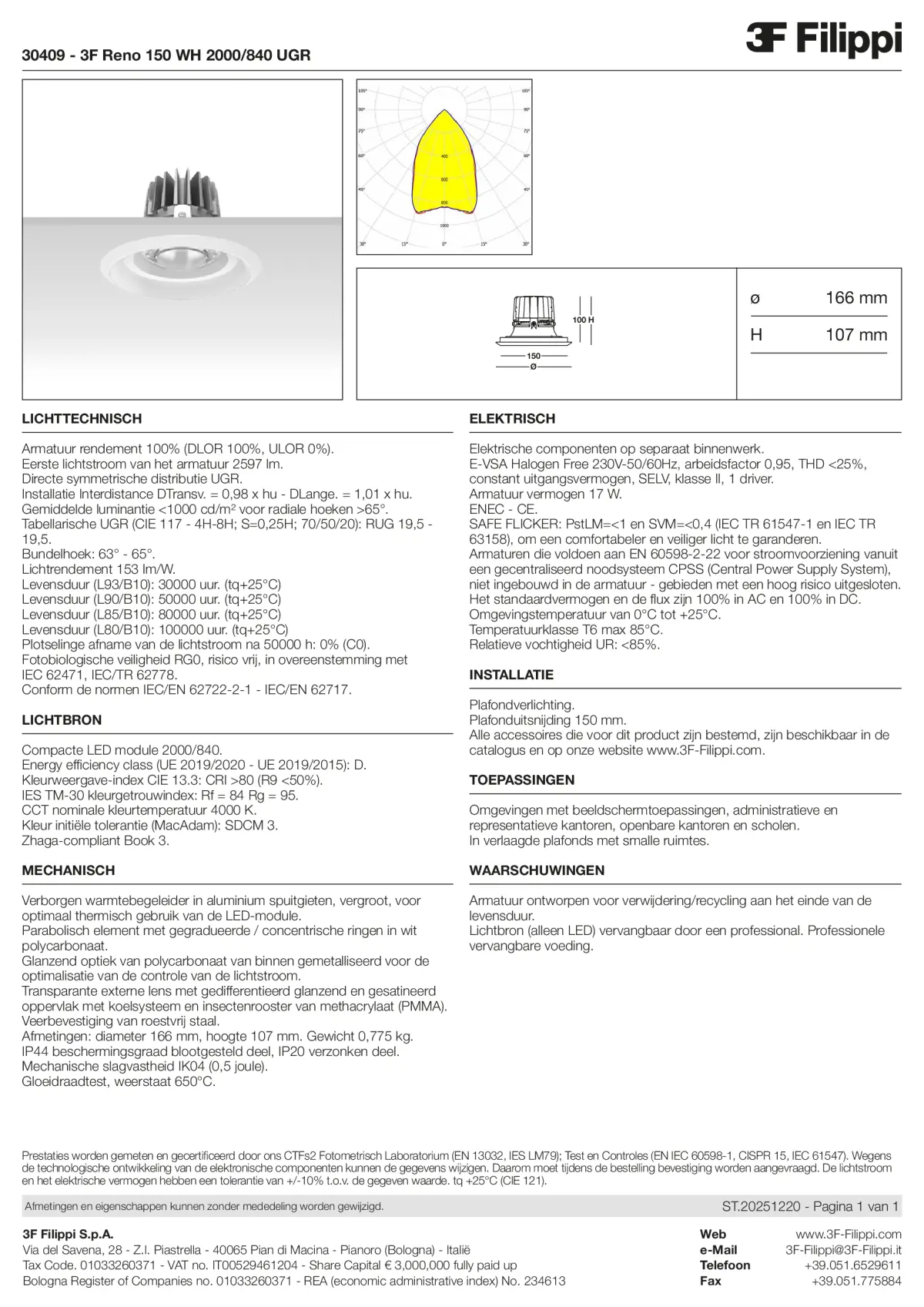 30409 - 3F Reno 150 WH 2000-840 UGR - Datasheet - nl