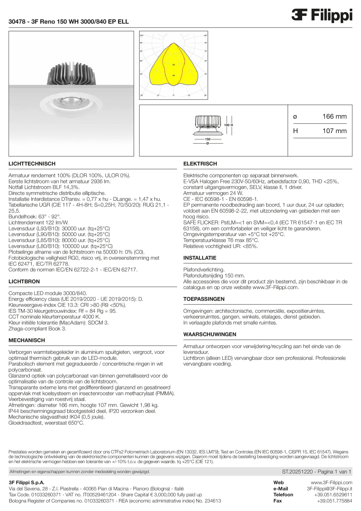 30478 - 3F Reno 150 WH 3000-840 EP ELL - Datasheet - nl