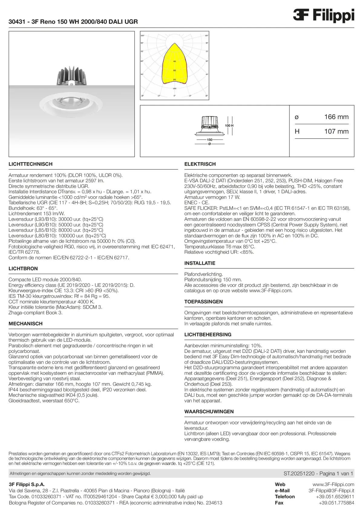 30431 - 3F Reno 150 WH 2000-840 DALI UGR - Datasheet - nl
