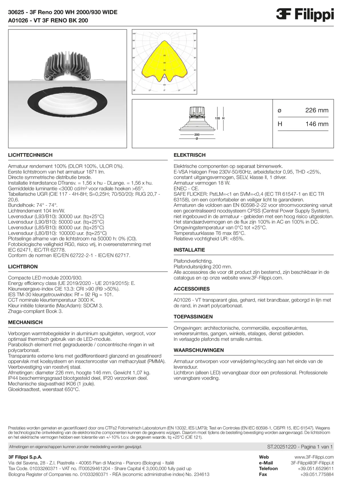 30625+A01026 - 3F Reno 200 WH 2000-930 WIDE + VT BK - Datasheet - nl
