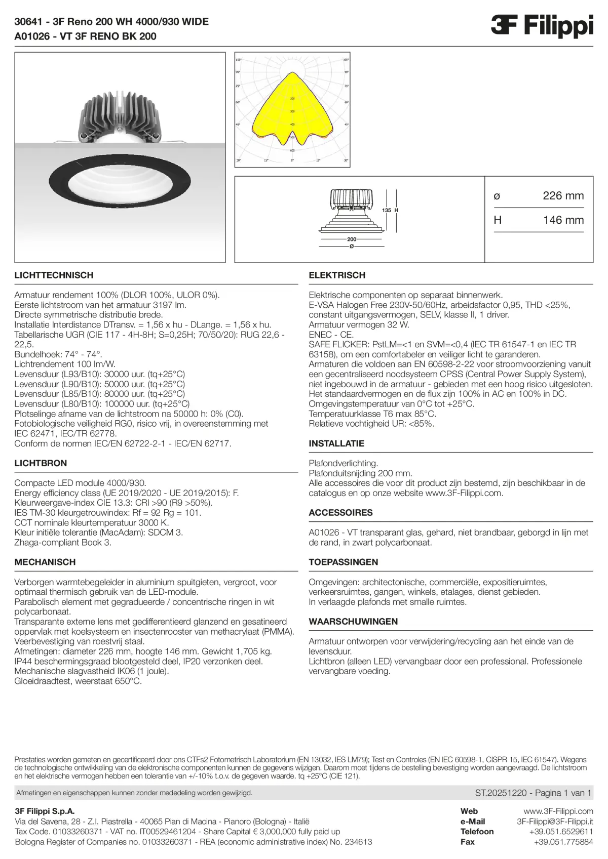 30641+A01026 - 3F Reno 200 WH 4000-930 WIDE + VT BK - Datasheet - nl