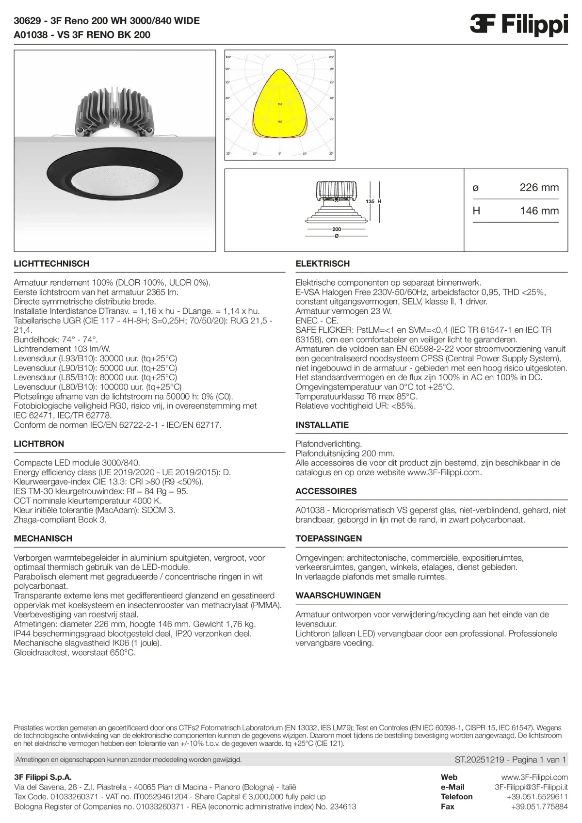 30629+A01038 - 3F Reno 200 WH 3000-840 WIDE + VS BK - Datasheet - nl