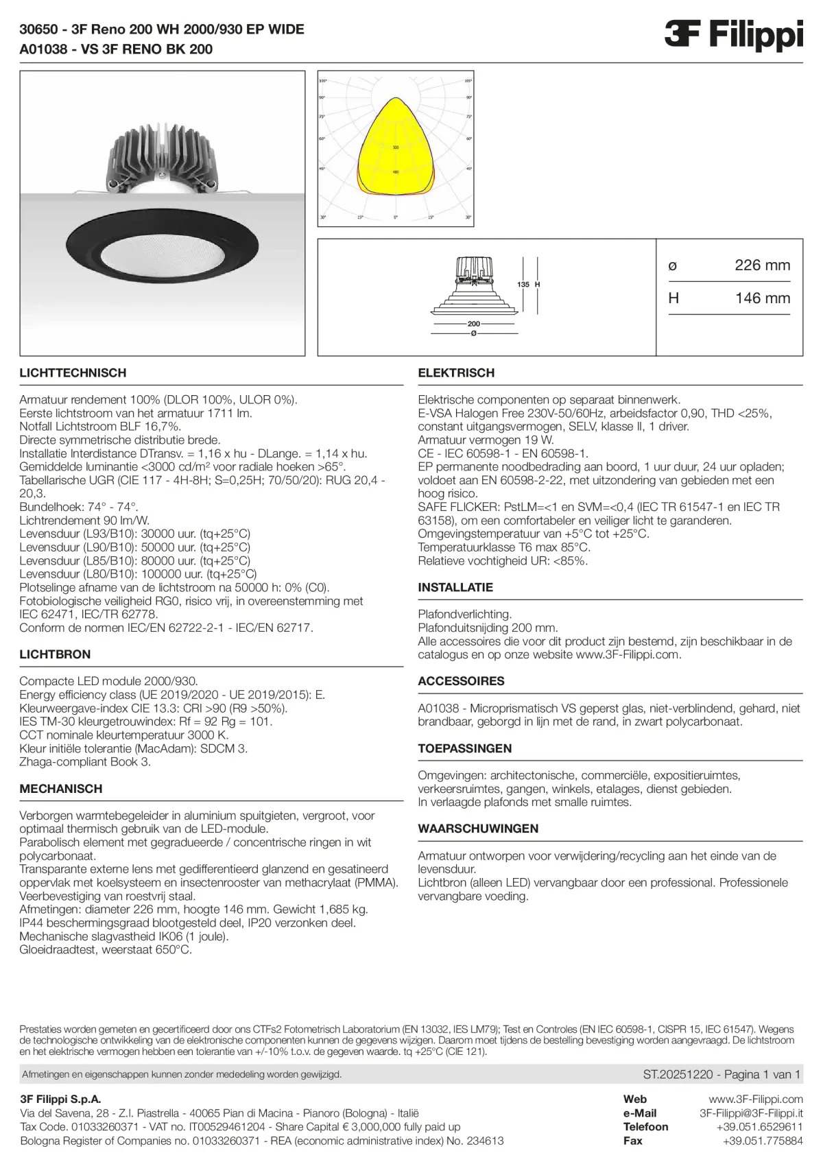 30650+A01038 - 3F Reno 200 WH 2000-930 EP WIDE + VS BK - Datasheet - nl