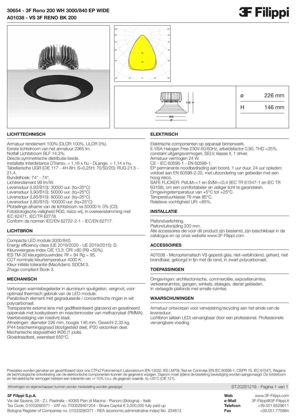 30654+A01038 - 3F Reno 200 WH 3000-840 EP WIDE + VS BK - Datasheet - nl