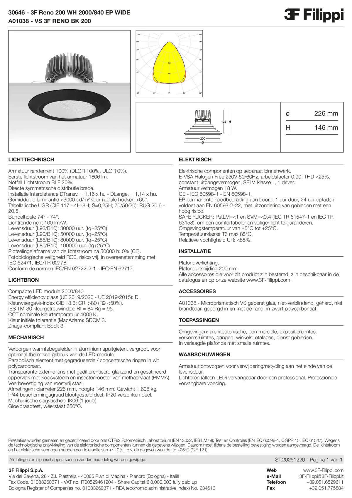 30646+A01038 - 3F Reno 200 WH 2000-840 EP WIDE + VS BK - Datasheet - nl