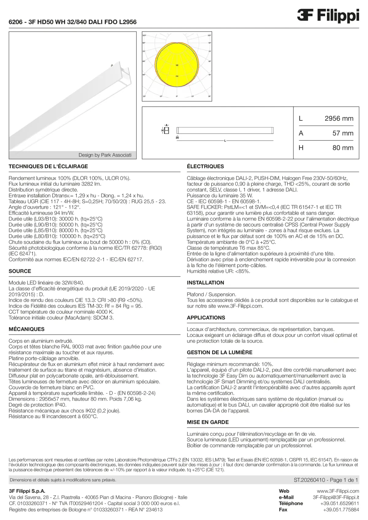 6206 - 3F HD50 WH 32-840 DALI FDO L2956 - Datasheet - fr