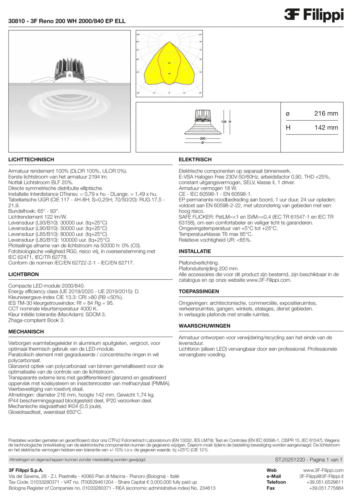 30810 - 3F Reno 200 WH 2000-840 EP ELL - Datasheet - nl