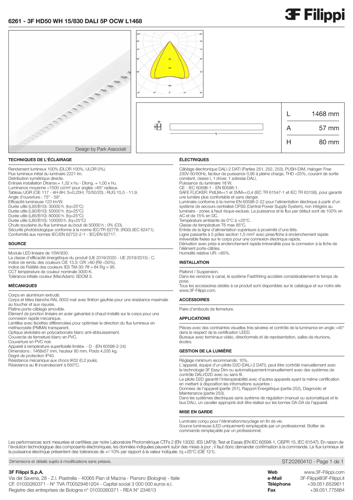 6261 - 3F HD50 WH 15-830 DALI 5P OCW L1468 - Datasheet - fr