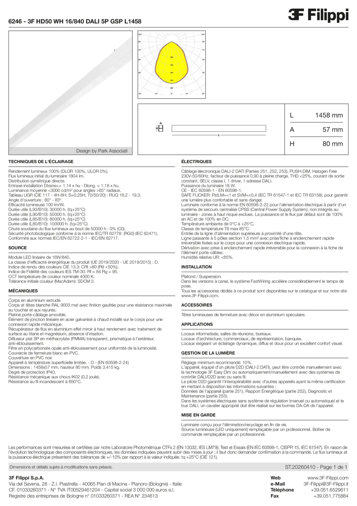 6246 - 3F HD50 WH 16-840 DALI 5P GSP L1458 - Datasheet - fr