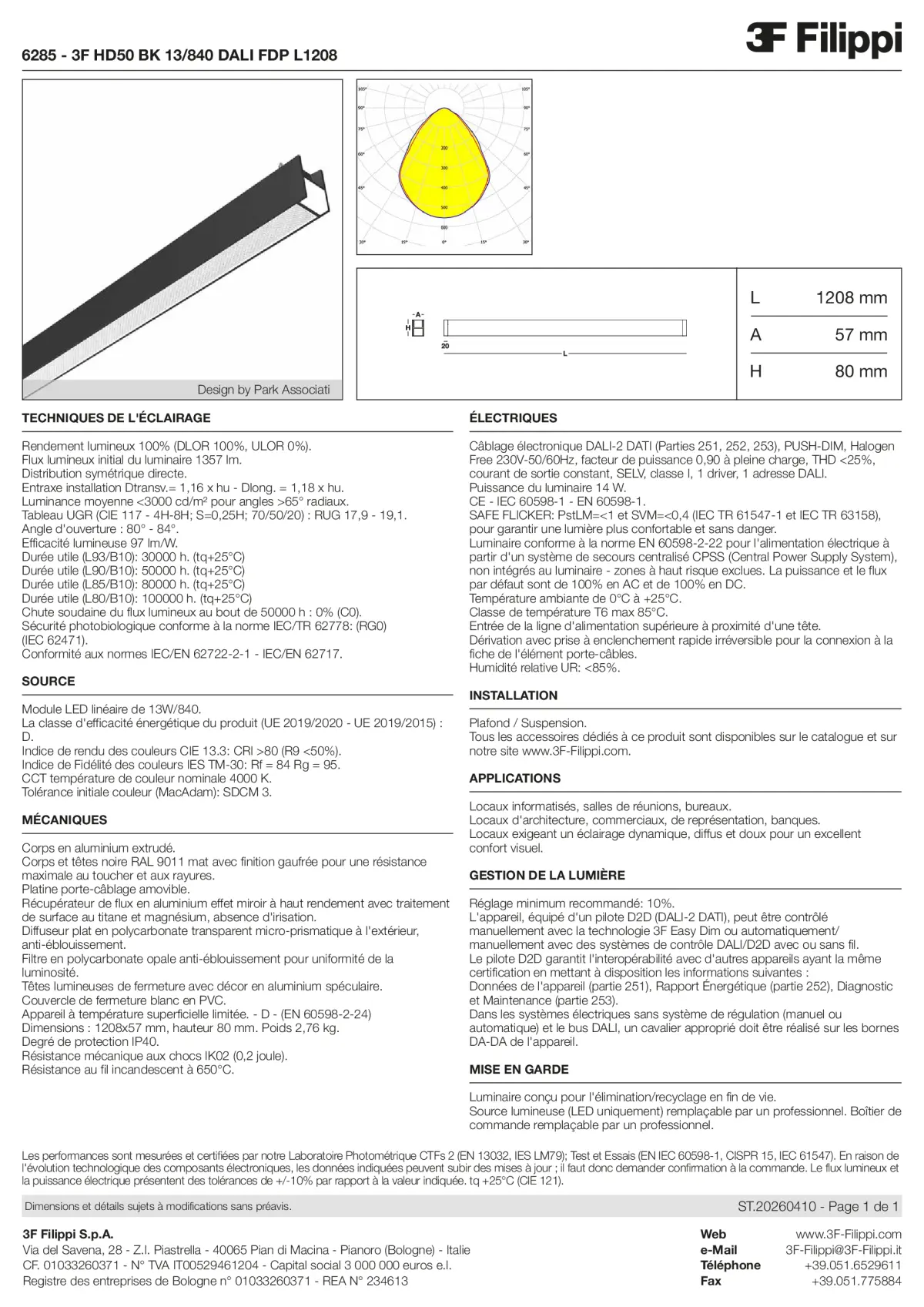 6285 - 3F HD50 BK 13-840 DALI FDP L1208 - Datasheet - fr