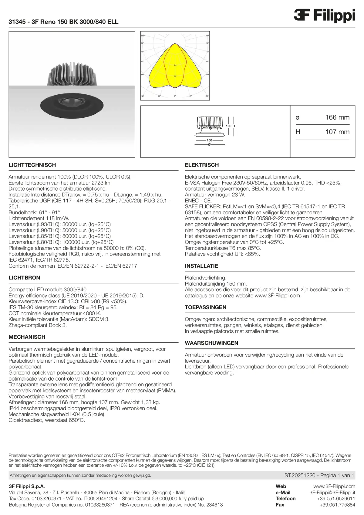 31345 - 3F Reno 150 BK 3000-840 ELL - Datasheet - nl