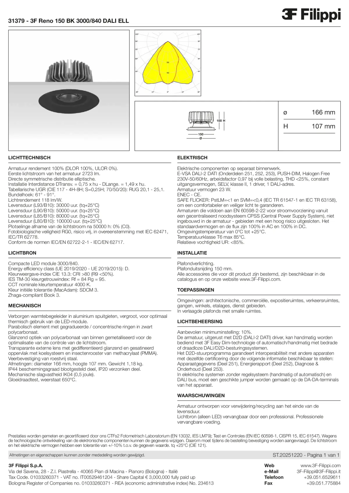31379 - 3F Reno 150 BK 3000-840 DALI ELL - Datasheet - nl