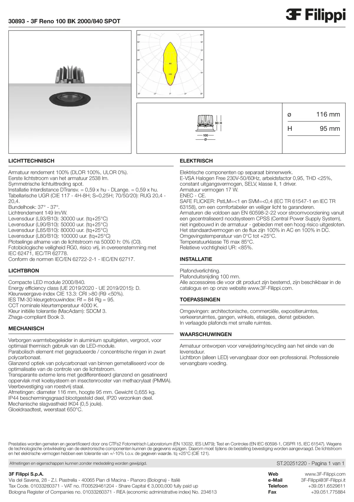 30893 - 3F Reno 100 BK 2000-840 SPOT - Datasheet - nl