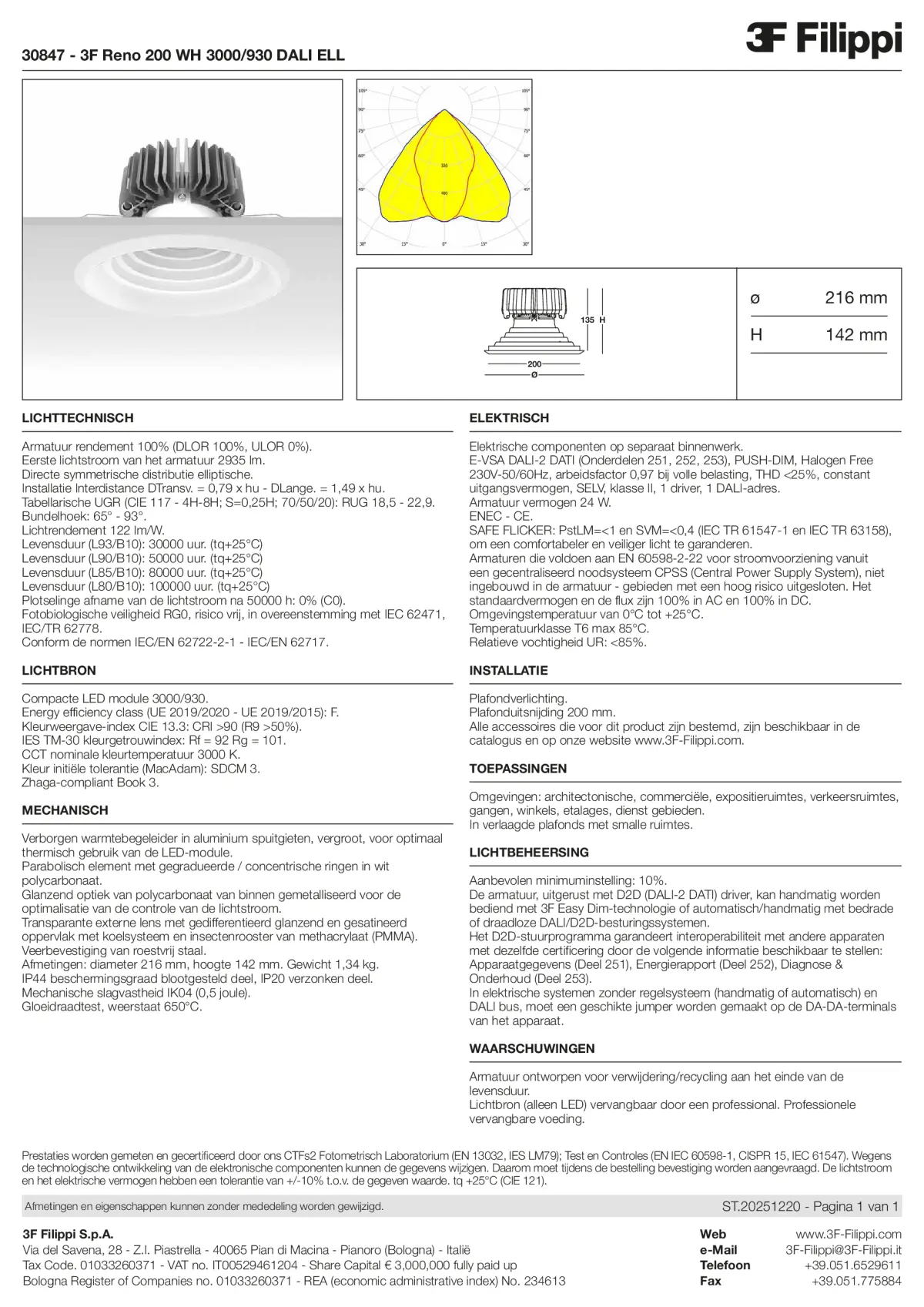 30847 - 3F Reno 200 WH 3000-930 DALI ELL - Datasheet - nl