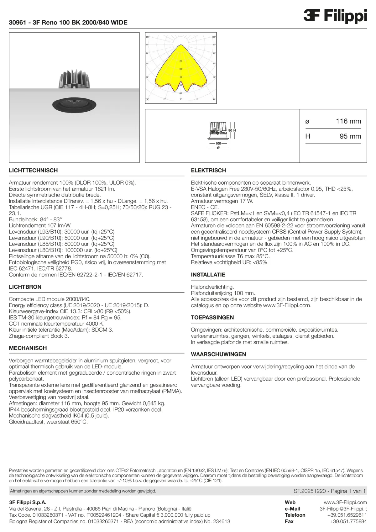 30961 - 3F Reno 100 BK 2000-840 WIDE - Datasheet - nl
