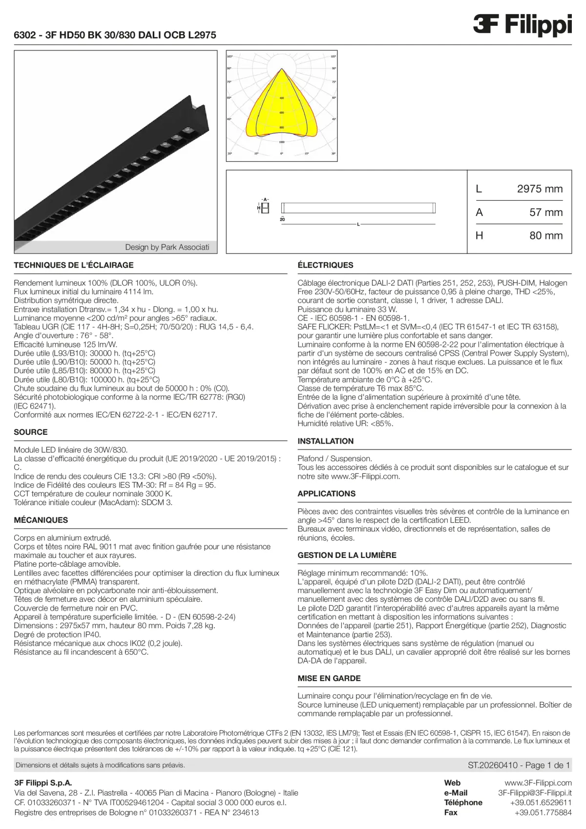 6302 - 3F HD50 BK 30-830 DALI OCB L2975 - Datasheet - fr