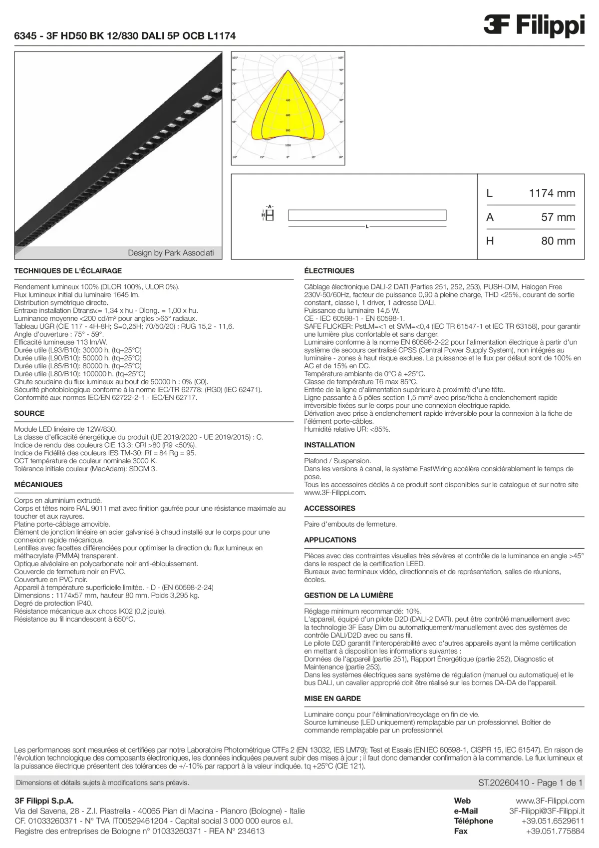 6345 - 3F HD50 BK 12-830 DALI 5P OCB L1174 - Datasheet - fr