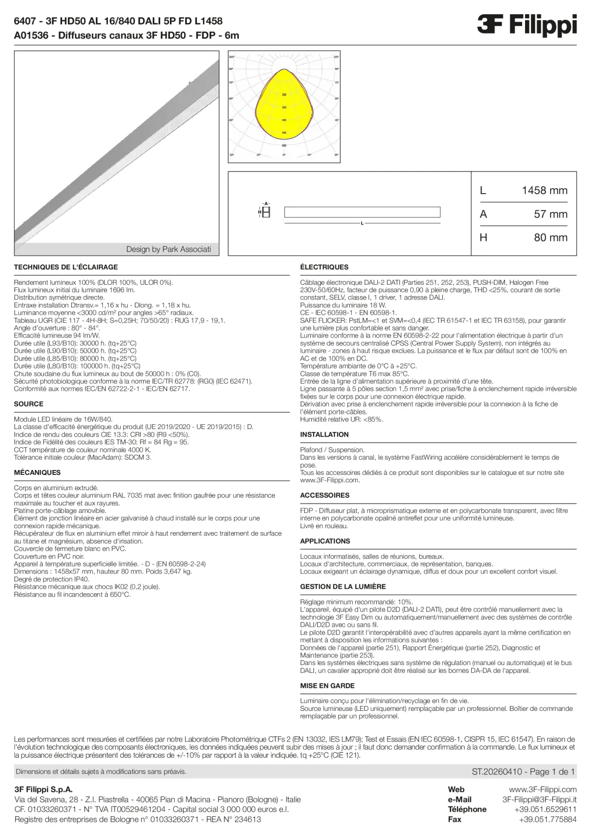 6407+A01536 - 3F HD50 AL 16-840 DALI 5P FD L1458 + FDP - Datasheet - fr