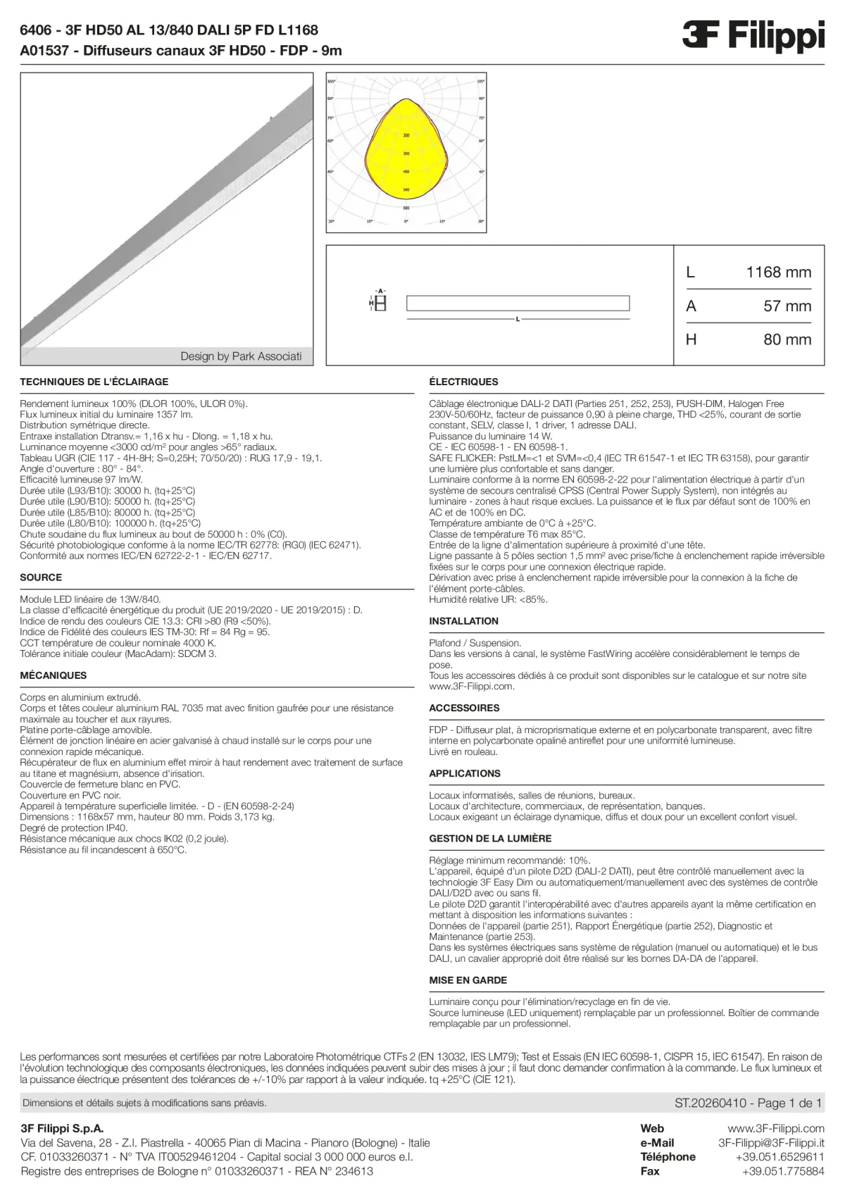 6406+A01537 - 3F HD50 AL 13-840 DALI 5P FD L1168 + FDP - Datasheet - fr