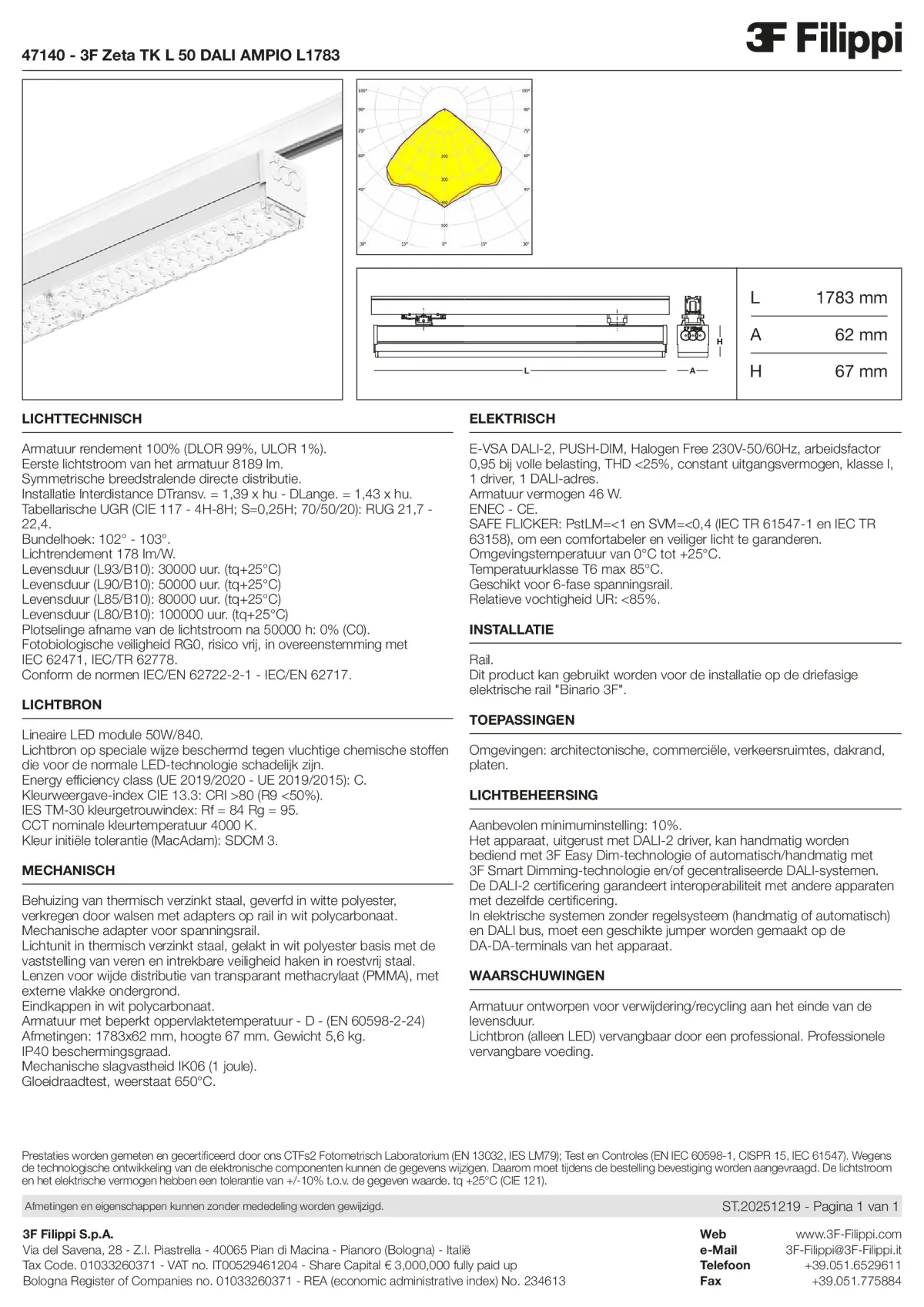 47140 - 3F Zeta TK L 50 DALI AMPIO L1783 - Datasheet - nl