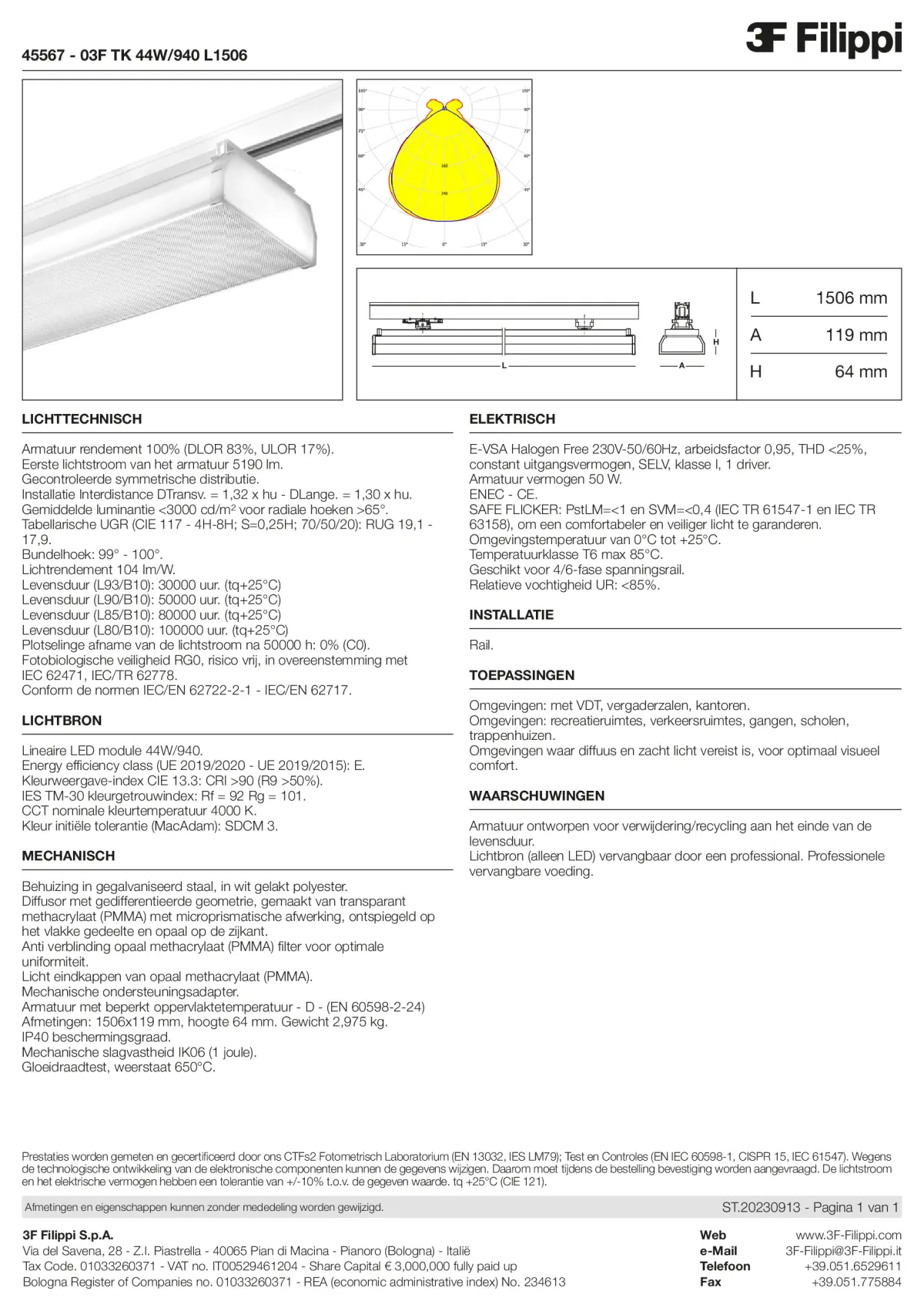 45567 - 03F TK 44W-940 L1506 - Datasheet - nl