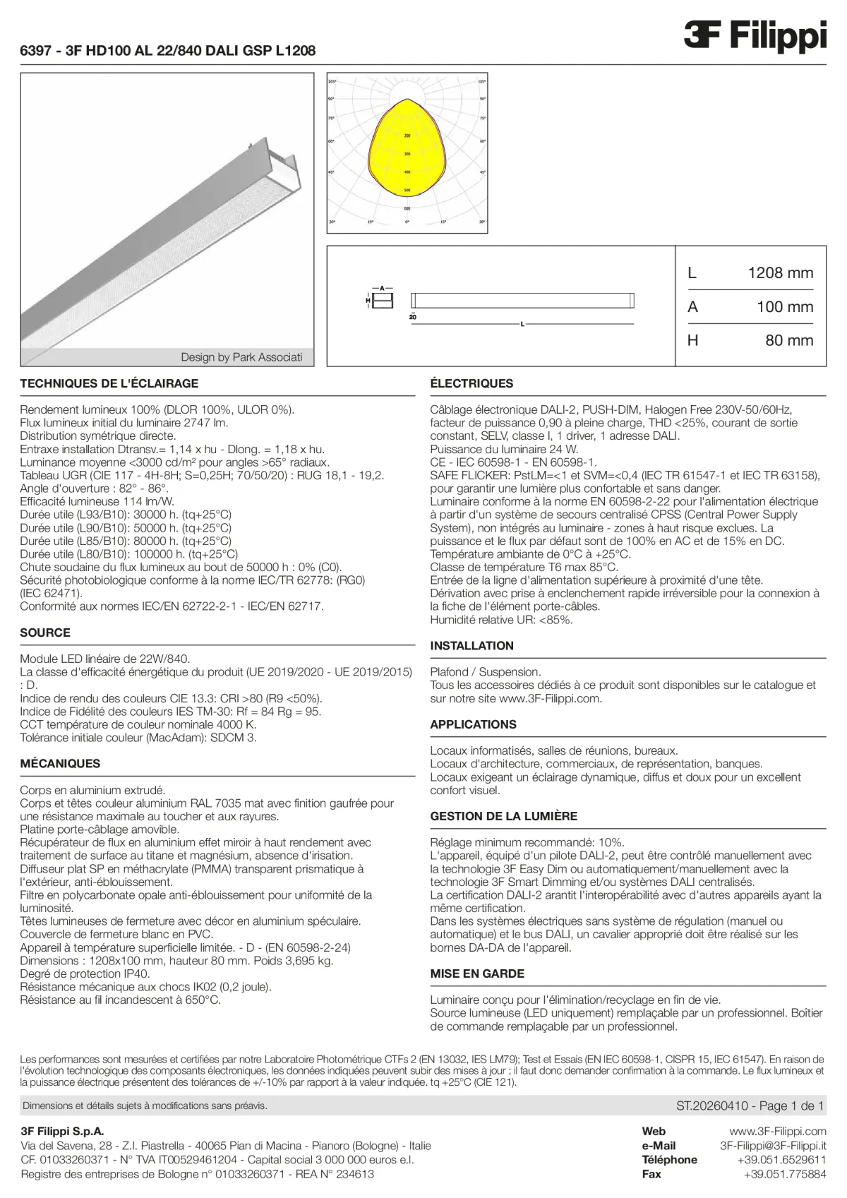 6397 - 3F HD100 AL 22-840 DALI GSP L1208 - Datasheet - fr