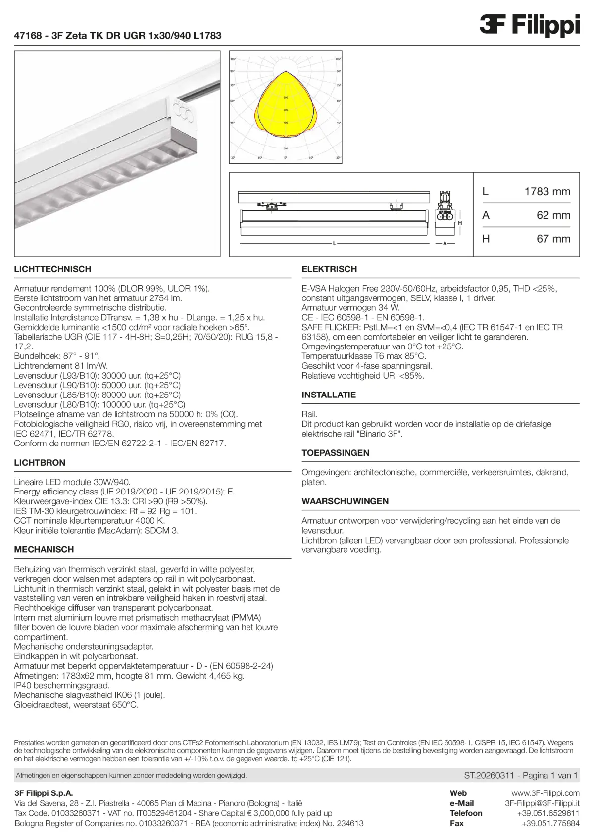 47168 - 3F Zeta TK DR UGR 1x30-940 L1783 - Datasheet - nl