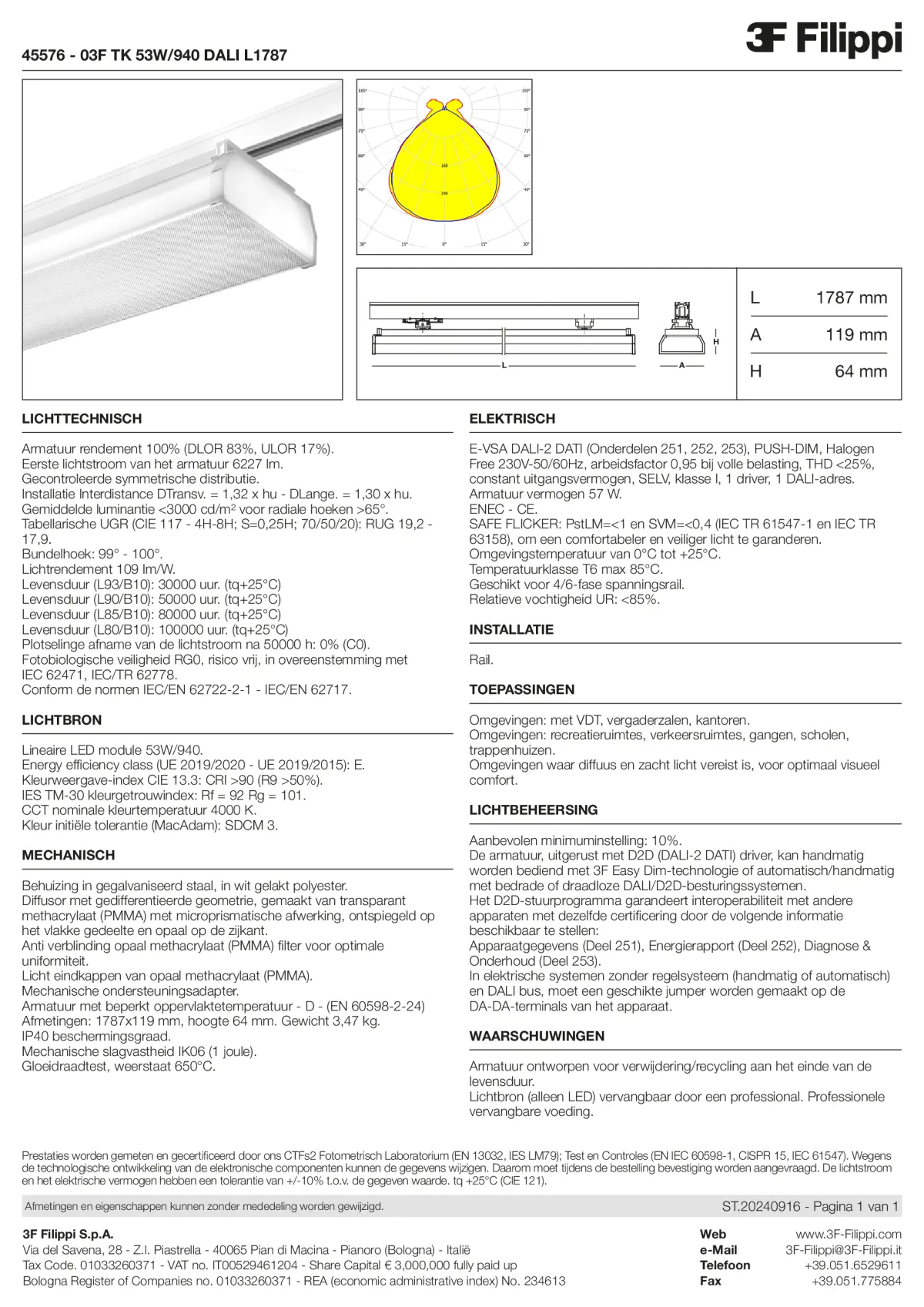 45576 - 03F TK 53W-940 DALI L1787 - Datasheet - nl