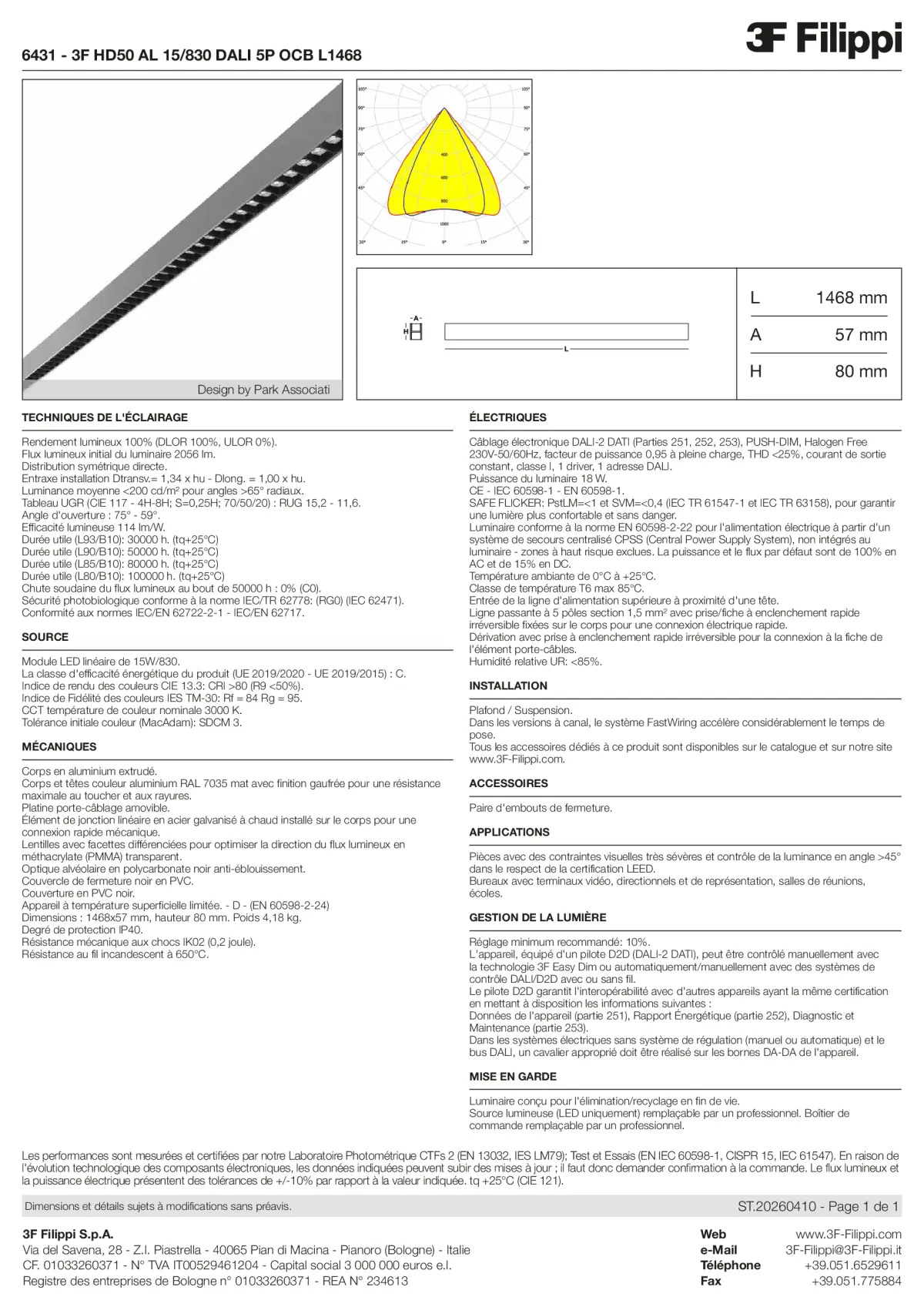 6431 - 3F HD50 AL 15-830 DALI 5P OCB L1468 - Datasheet - fr