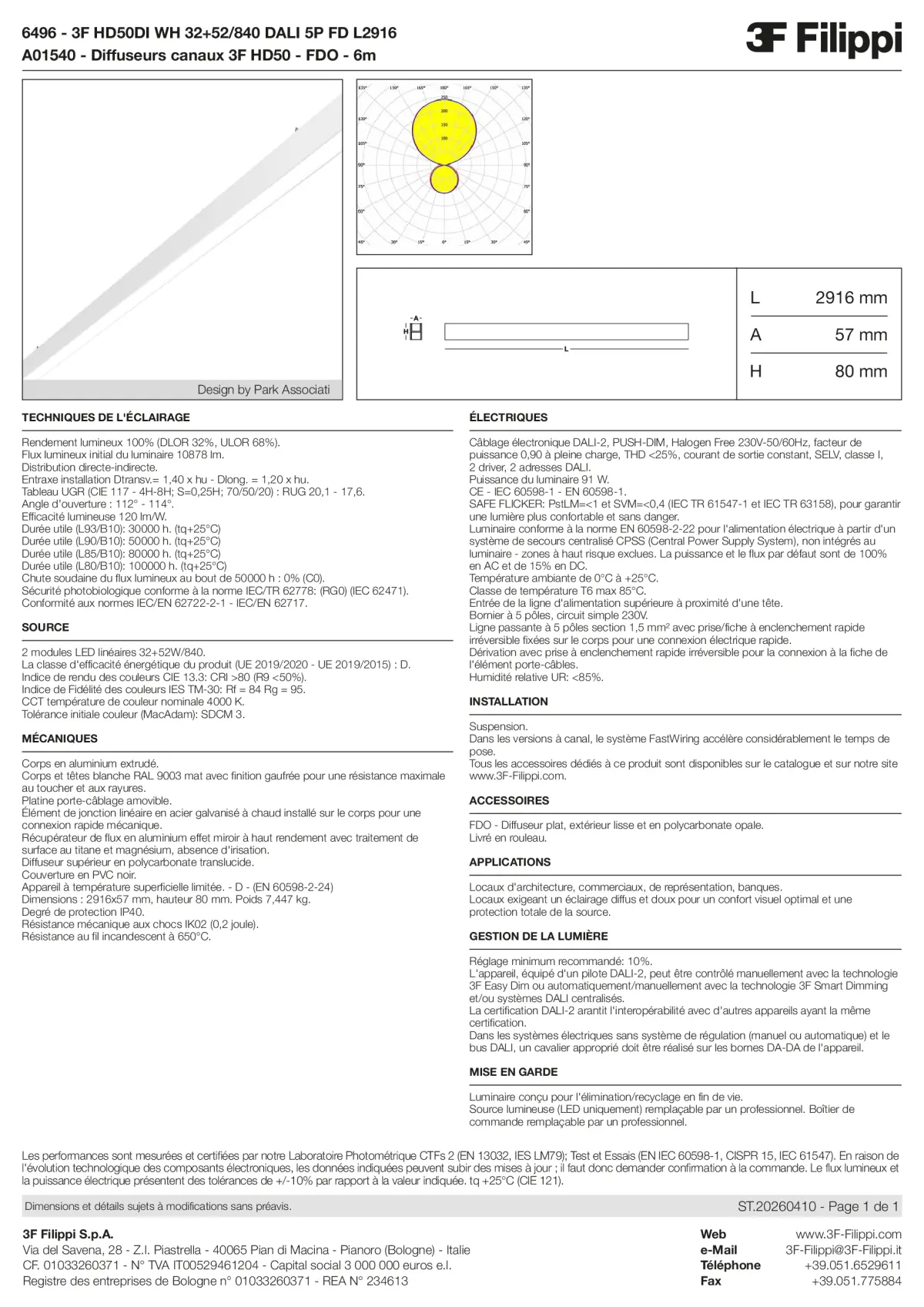 6496+A01540 - 3F HD50DI WH 32+52-840 DALI 5P FD L2916 + FDO - Datasheet - fr