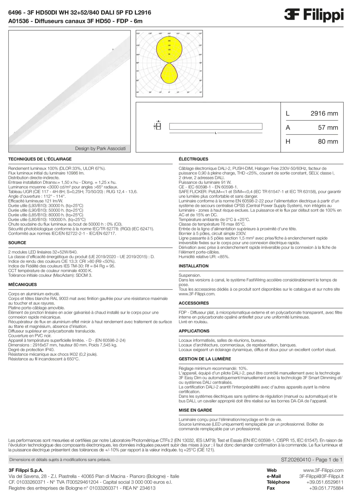 6496+A01536 - 3F HD50DI WH 32+52-840 DALI 5P FD L2916 + FDP - Datasheet - fr