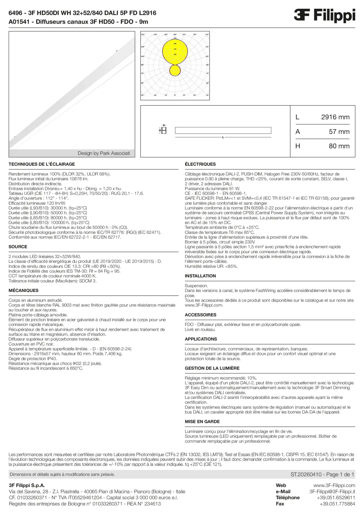 6496+A01541 - 3F HD50DI WH 32+52-840 DALI 5P FD L2916 + FDO - Datasheet - fr