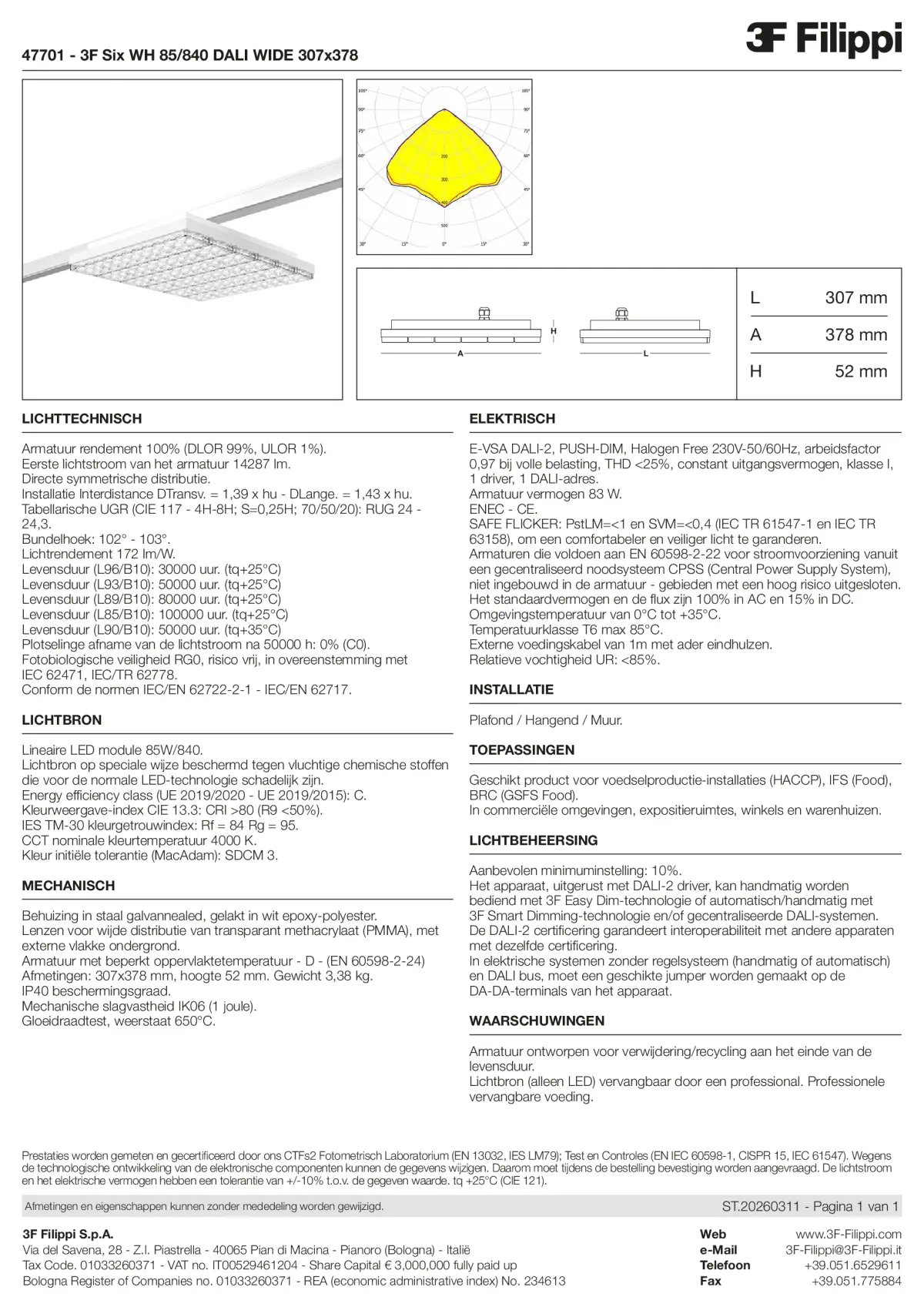 47701 - 3F Six WH 85-840 DALI WIDE 307x378 - Datasheet - nl