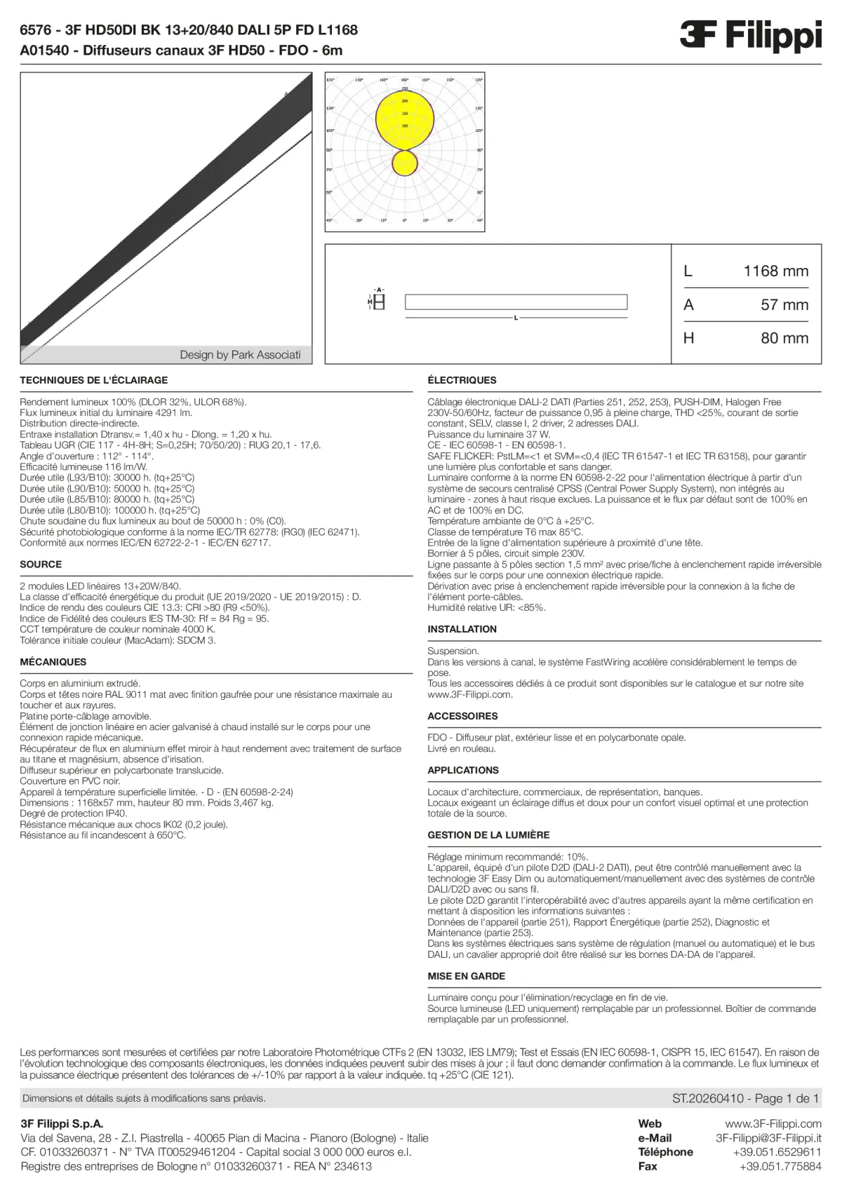 6576+A01540 - 3F HD50DI BK 13+20-840 DALI 5P FD L1168 + FDO - Datasheet - fr